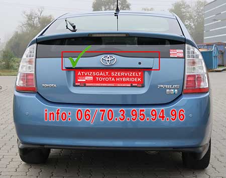 Toyota Prius 2 Csomagtartó rendszámtábla világítási és nyitó ház